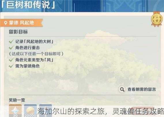 海加尔山的探索之旅，灵魂兽任务攻略