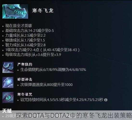 探索DOTA与DOTA2中的寒冬飞龙出装策略