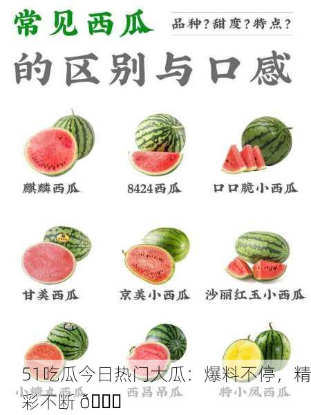 51吃瓜今日热门大瓜：爆料不停，精彩不断 🍉