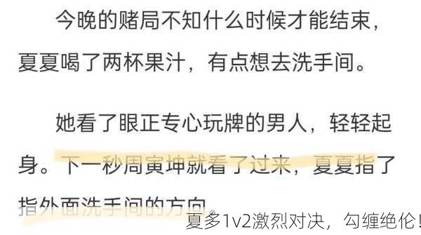 夏多1v2激烈对决，勾缠绝伦！