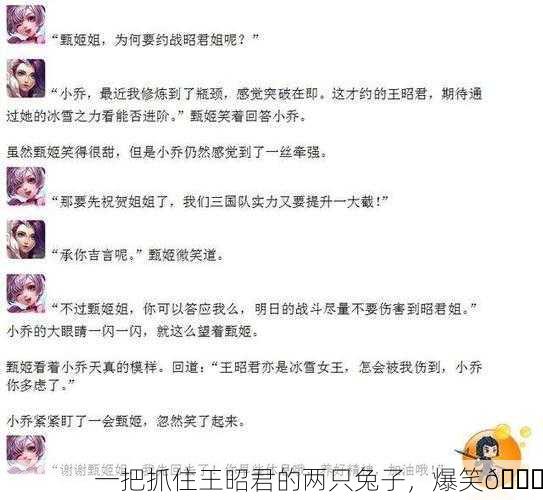 一把抓住王昭君的两只兔子，爆笑😂