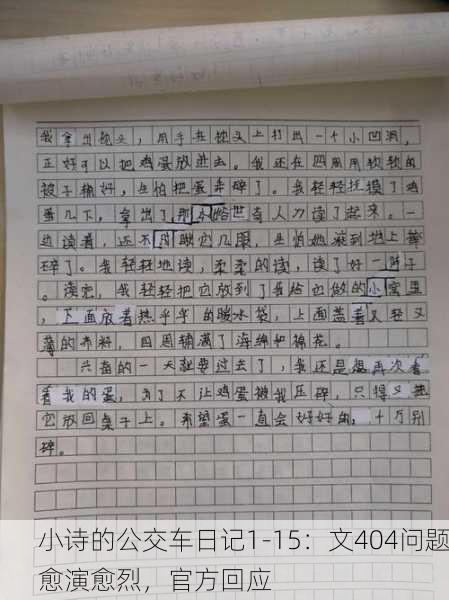 小诗的公交车日记1-15：文404问题愈演愈烈，官方回应