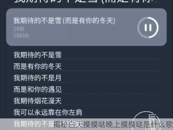 揭秘白天摸摸哒晚上摸摸哒是什么歌