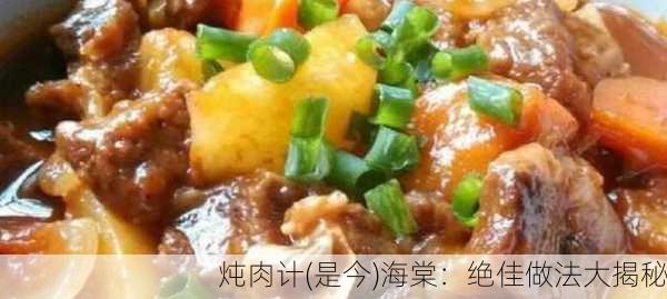 炖肉计(是今)海棠：绝佳做法大揭秘
