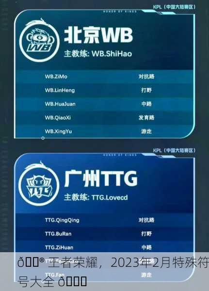 🎮 王者荣耀，2023年2月特殊符号大全 🔍