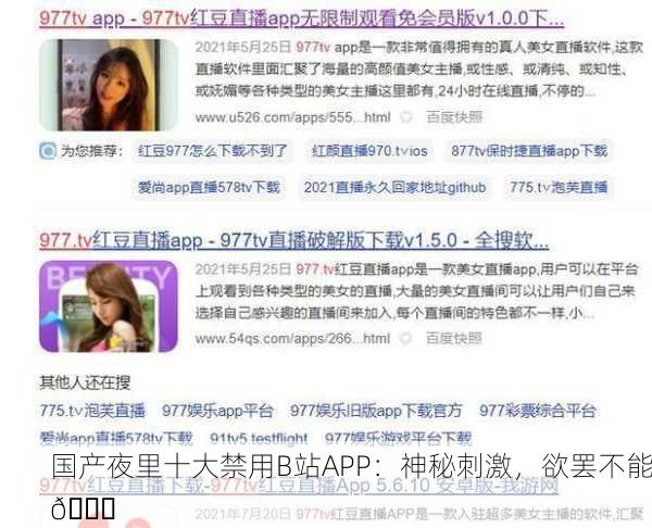 国产夜里十大禁用B站APP：神秘刺激，欲罢不能🌙