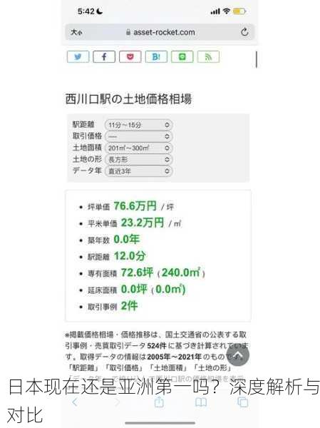 日本现在还是亚洲第一吗？深度解析与对比