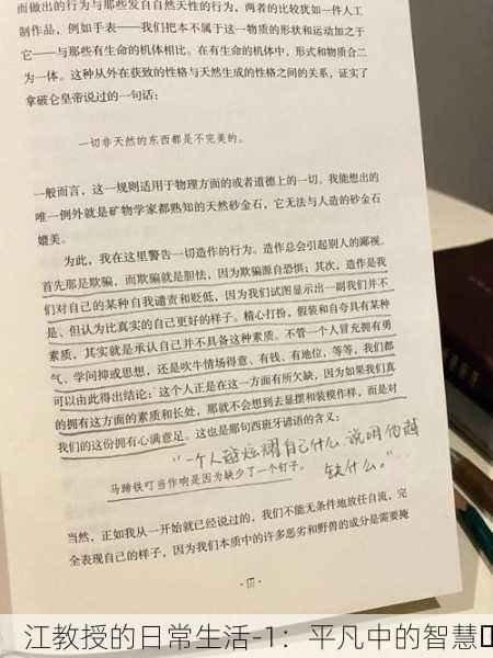 江教授的日常生活-1：平凡中的智慧✨