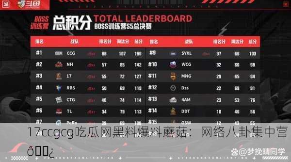 17ccgcg吃瓜网黑料爆料蘑菇：网络八卦集中营 🍿