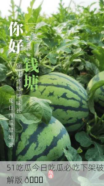 51吃瓜今日吃瓜必吃下架破解版 🍉