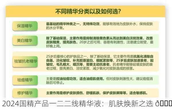 2024国精产品一二二线精华液：肌肤焕新之选 🌟