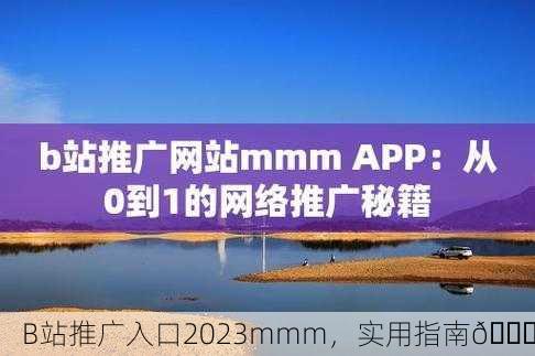B站推广入口2023mmm，实用指南📈