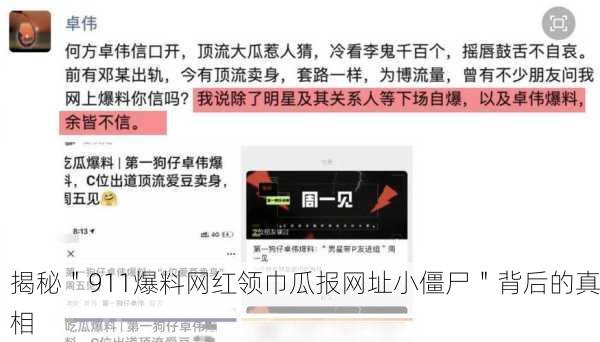 揭秘＂911爆料网红领巾瓜报网址小僵尸＂背后的真相