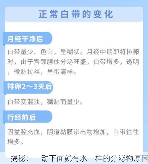 揭秘：一动下面就有水一样的分泌物原因