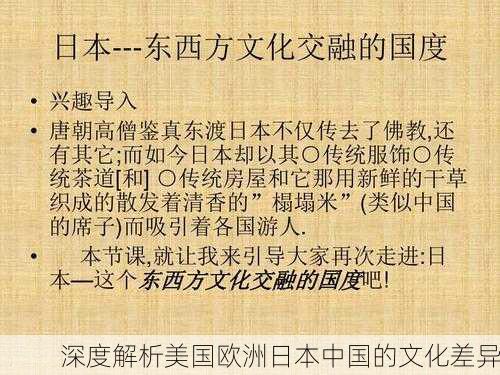 深度解析美国欧洲日本中国的文化差异