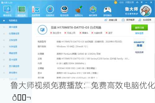 鲁大师视频免费播放：免费高效电脑优化 🎬