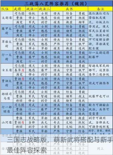 三国志战略版，萌新武将搭配与新手最佳阵容探索