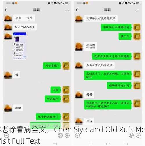 陈思雅老徐看病全文，Chen Siya and Old Xu's Medical Visit Full Text