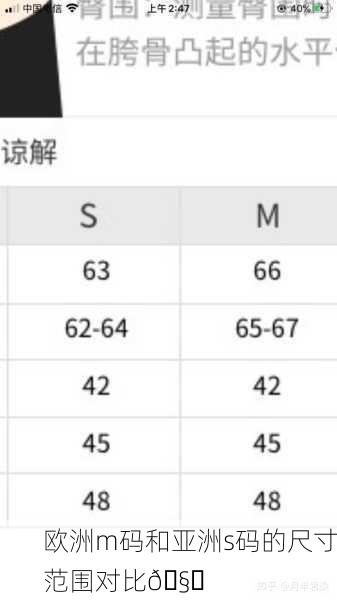 欧洲m码和亚洲s码的尺寸范围对比🧐