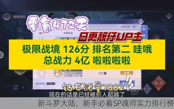 新斗罗大陆，新手必看SP魂师实力排行榜