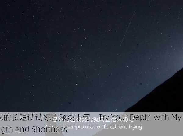 用我的长短试试你的深浅下句，Try Your Depth with My Length and Shortness