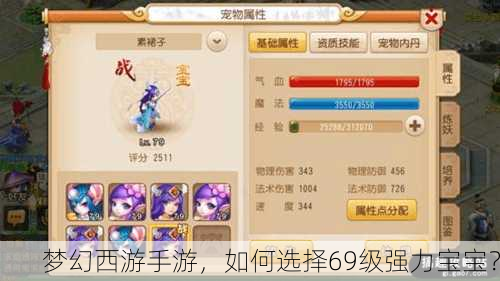 梦幻西游手游，如何选择69级强力宝宝？