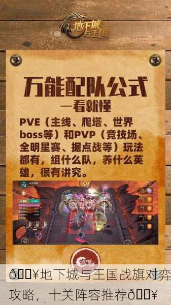 🔥地下城与王国战旗对弈攻略，十关阵容推荐🔥