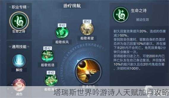 塔瑞斯世界吟游诗人天赋加点攻略
