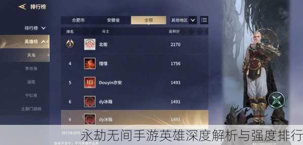 永劫无间手游英雄深度解析与强度排行