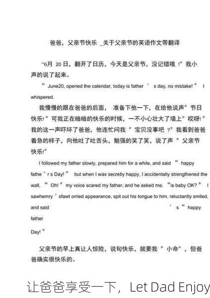 让爸爸享受一下，Let Dad Enjoy