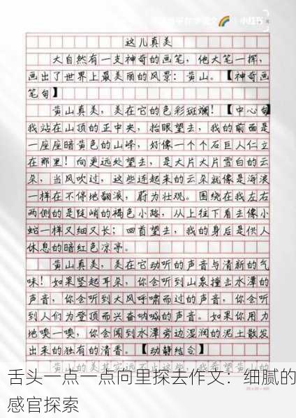 舌头一点一点向里探去作文：细腻的感官探索