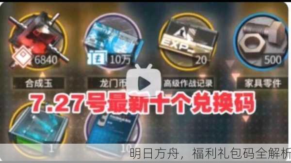 明日方舟，福利礼包码全解析