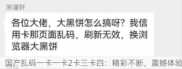 国产乱码一卡一卡2卡三卡四：精彩不断，震撼体验