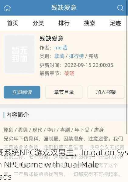 灌溉系统NPC游戏双男主，Irrigation System NPC Game with Dual Male Leads