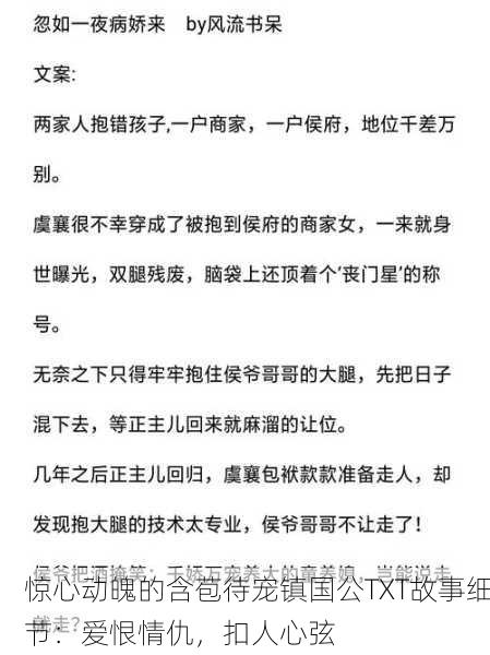 惊心动魄的含苞待宠镇国公TXT故事细节：爱恨情仇，扣人心弦