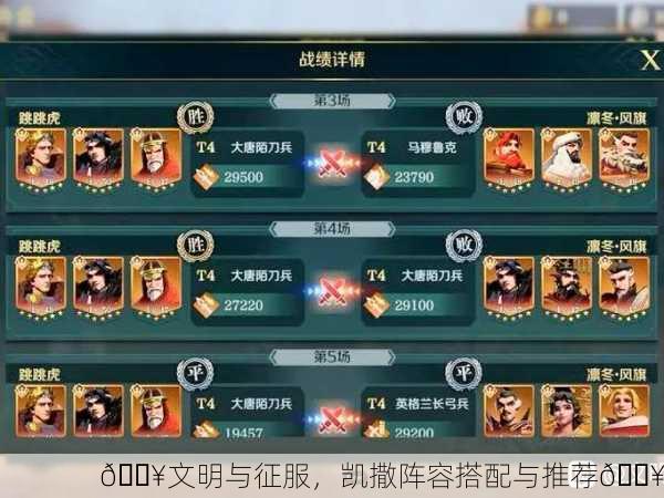 🔥文明与征服，凯撒阵容搭配与推荐🔥