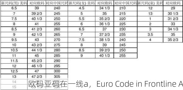 欧码亚码在一线a，Euro Code in Frontline A