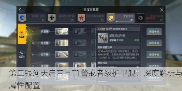 第二银河天启帝国T1警戒者级护卫舰，深度解析与属性配置