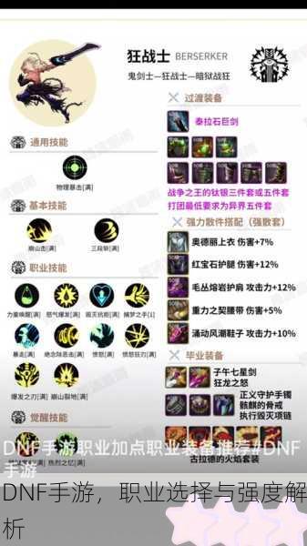 DNF手游，职业选择与强度解析