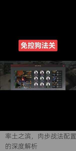 率土之滨，肉步战法配置的深度解析