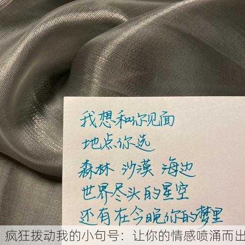 疯狂拨动我的小句号：让你的情感喷涌而出