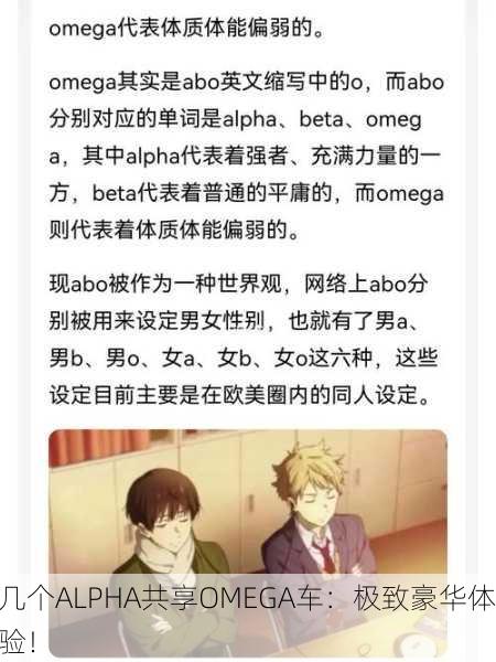 几个ALPHA共享OMEGA车：极致豪华体验！
