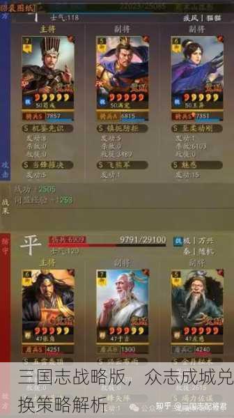 三国志战略版，众志成城兑换策略解析