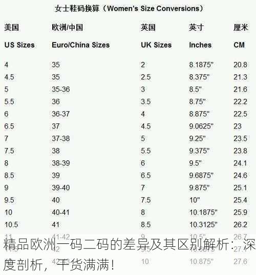精品欧洲一码二码的差异及其区别解析：深度剖析，干货满满！