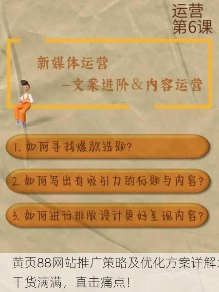 黄页88网站推广策略及优化方案详解：干货满满，直击痛点！