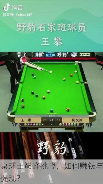 桌球王巅峰挑战，如何赚钱与提现？