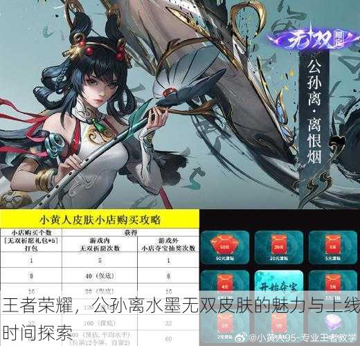 王者荣耀，公孙离水墨无双皮肤的魅力与上线时间探索