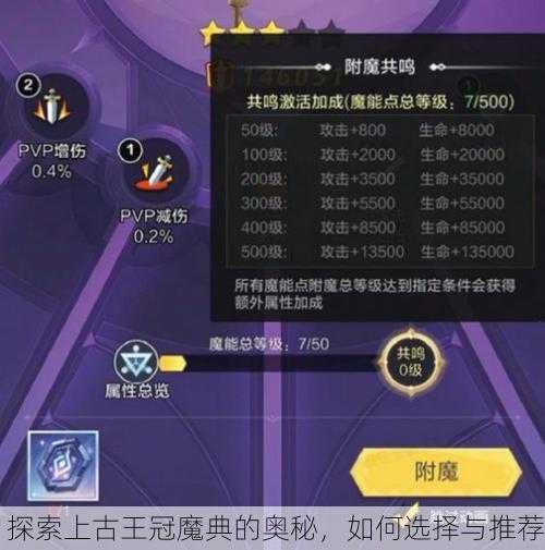 探索上古王冠魔典的奥秘，如何选择与推荐