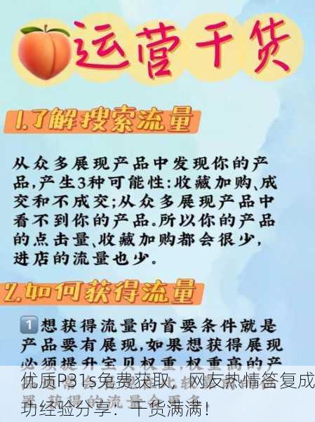 优质P31s免费获取，网友热情答复成功经验分享：干货满满！