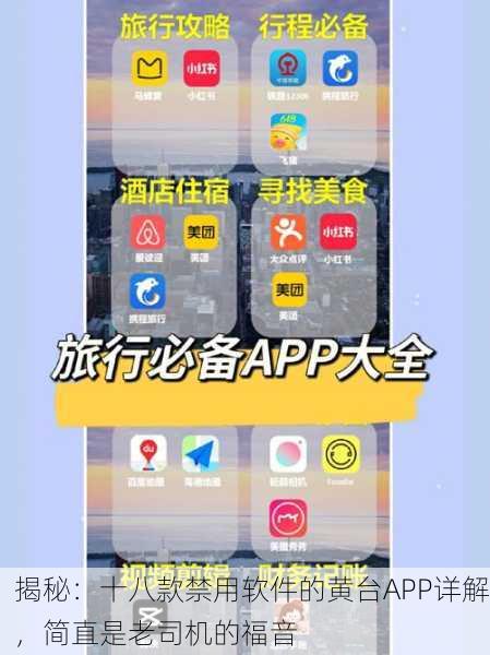 揭秘：十八款禁用软件的黄台APP详解，简直是老司机的福音